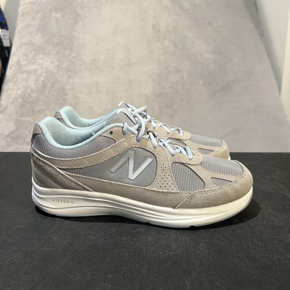 New Balance 877 Shoes Womens Size 8.5 D Gray Mesh Suede Walking Comfort Abzorb